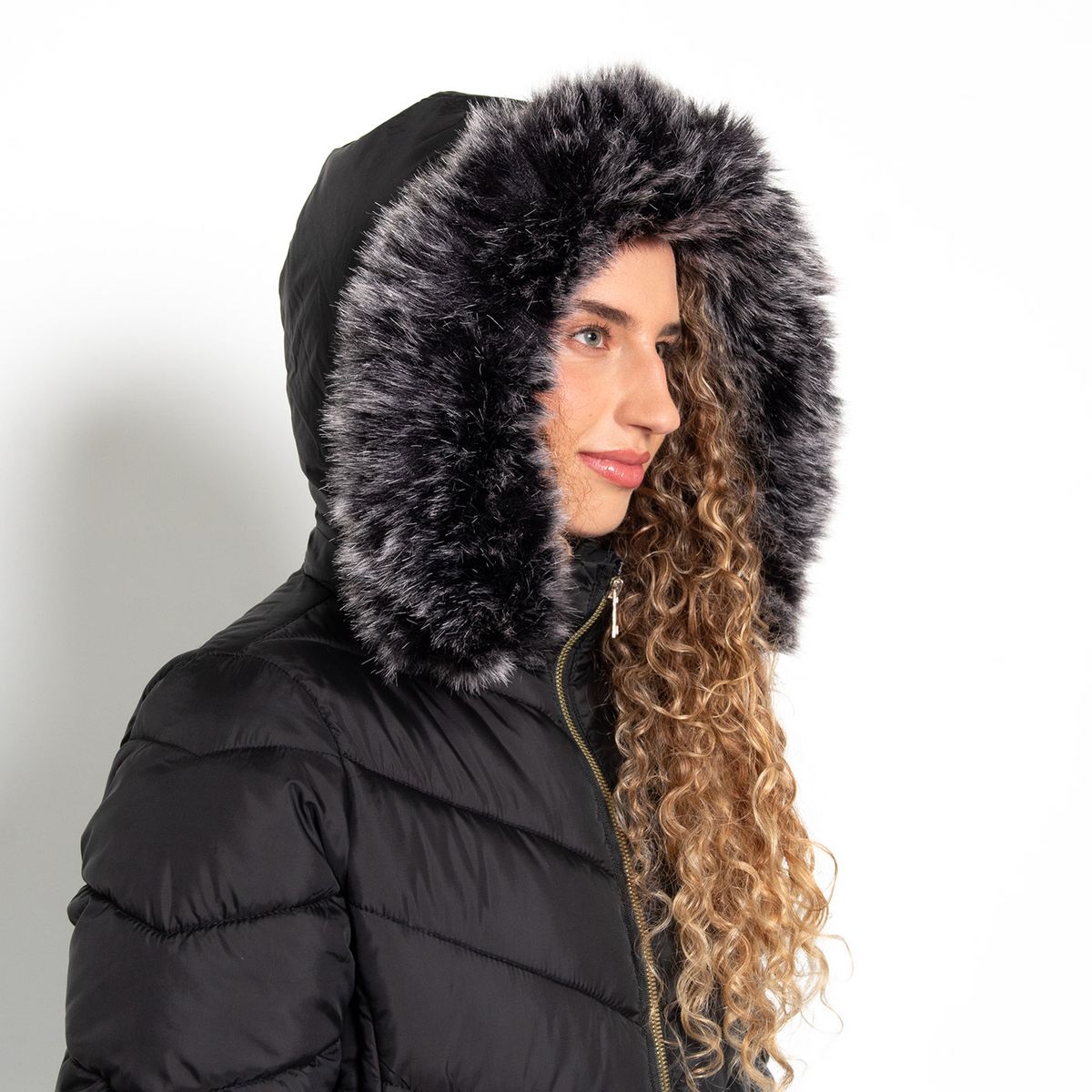 WADOS - PARKA MANGA LARGA CON CAPUCHA Y CIERRE EN DELANTERO