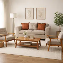 BLACK FACTORY - Juego de Living 2 1 1 Sitiales Aconcagua Beige