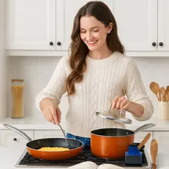 MOVI - BATERIA DE COCINA 11 PIEZAS, PARA TODO TIPO DE COCINAS, INDUCCION, ELECTRICA Y GAS