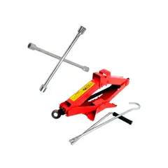 GENERICO - 1 Llave Cruz Y 1 Gata Tijera 1.5 Toneladas