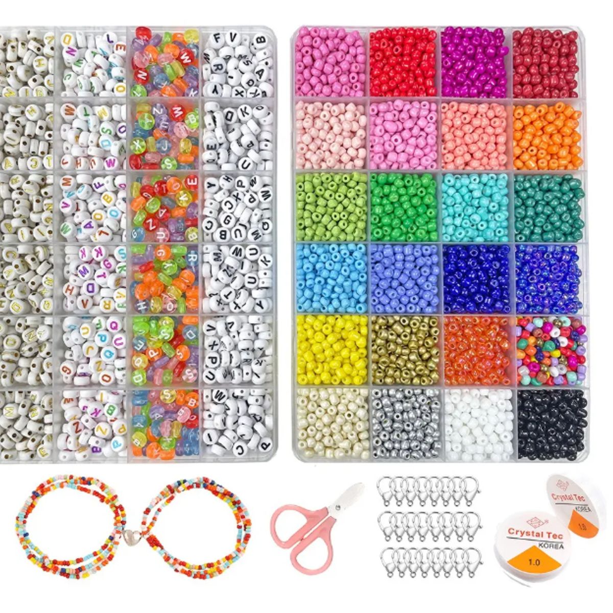GENERICO - Set De Cuentas Para Pulseras Incluye Letrascon Accesorios