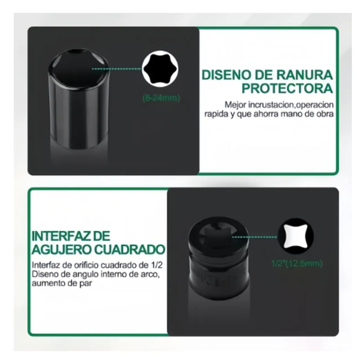 GENERICO - 20 Piezas Juego De Datos Llaves Vaso 1/2 Mecanica Allen