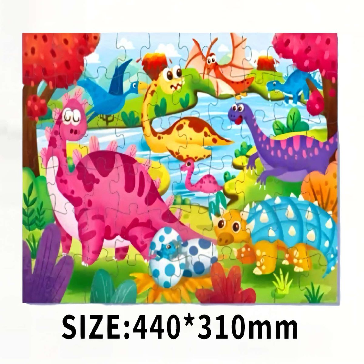 GENERICO - Puzzle para niños de 60 Piezas Dinosaurio 44cm x 31cm