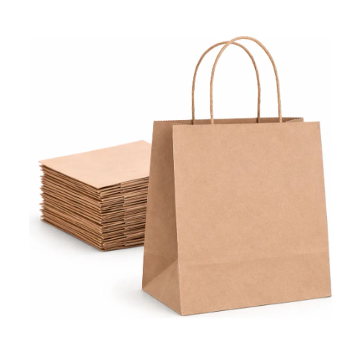 GENERICO - Bolsa De Papel Kraft 22x25 Con Manilla 50 Unidades