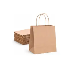 GENERICO - Bolsa De Papel Kraft 22x25 Con Manilla 50 Unidades