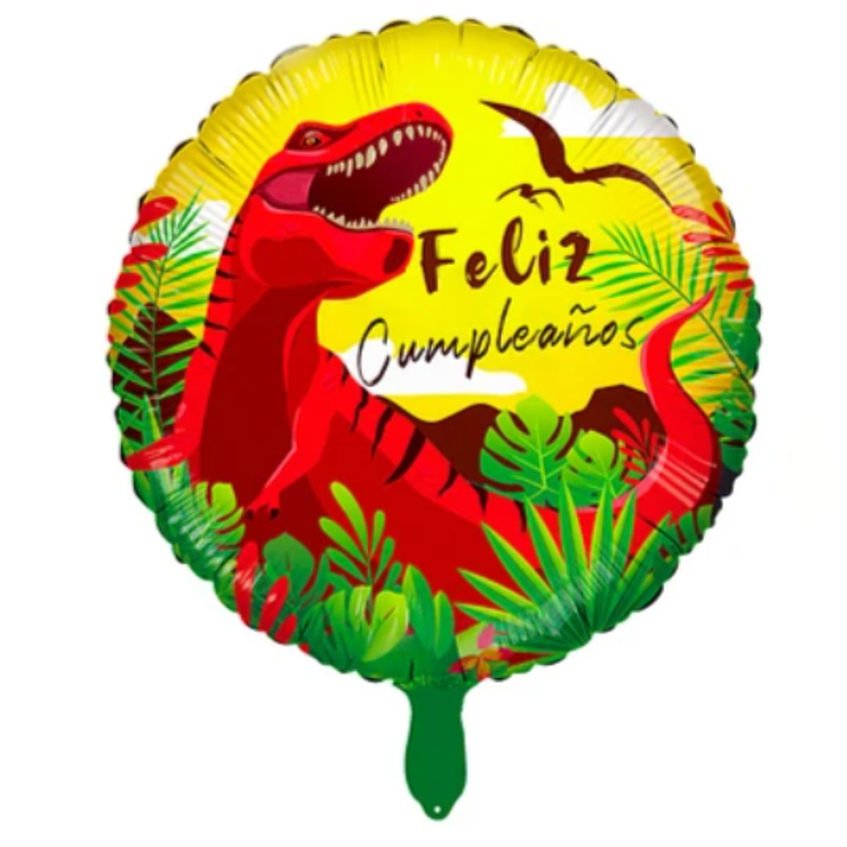 GENERICO - Globo metalico dinosaurio feliz cumpleaños 45cm