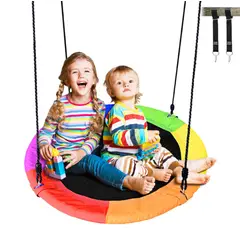 ATURE - Columpios Mecedor Exterior Ovalado Multicolor 100 Cm Negro