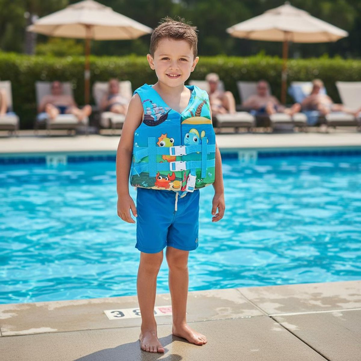 GENERICO - Chaleco Flotador Piscina Infantil Niño 5-10 años - Azul