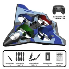 ATURE - Juguete Avión Espuma Control Planeador Acrobático Azul