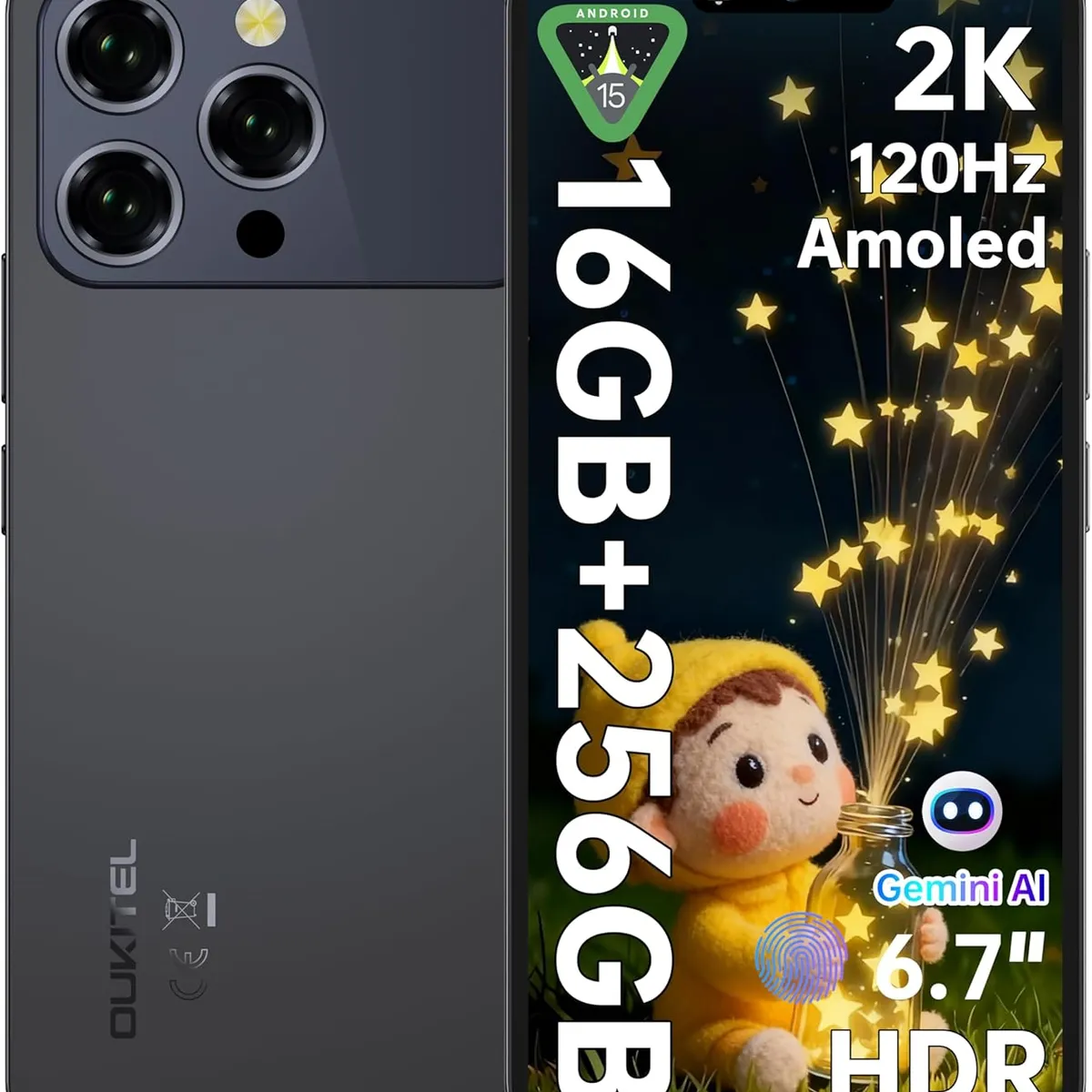 OUKITEL - OUKITEL P1 Pro Celular 16GB+256GB 50MP Android 15 Smartphone