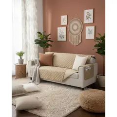 GENERICO - Cubre sillon reversibles con bolsas 3 Cuerpos