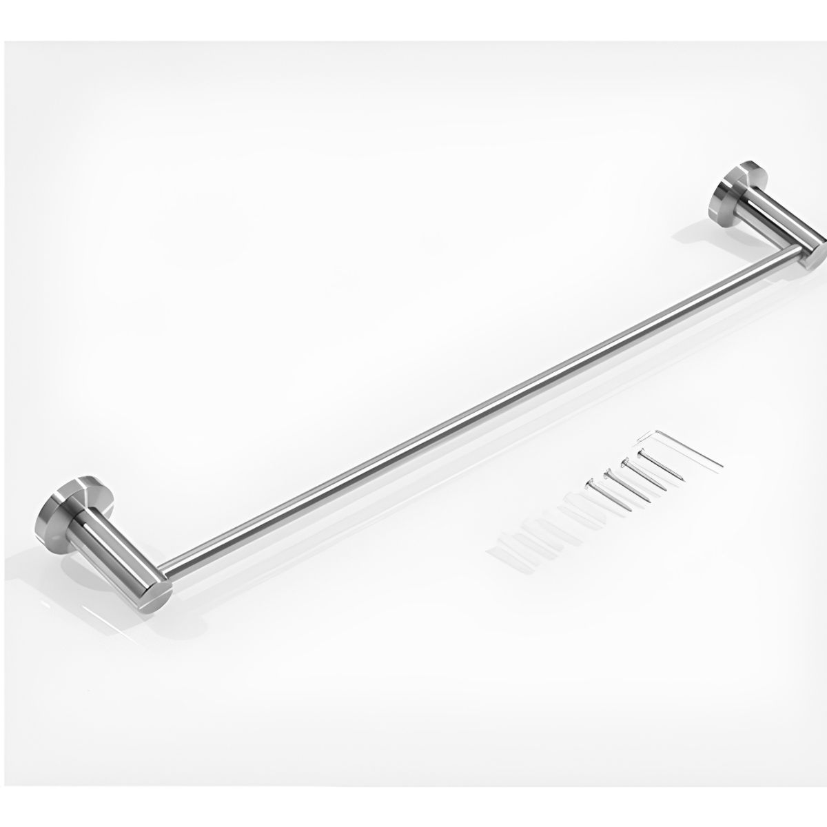 GENERICO - Porta Toalla Toallero Baño Barra 60 cm Acero plateado