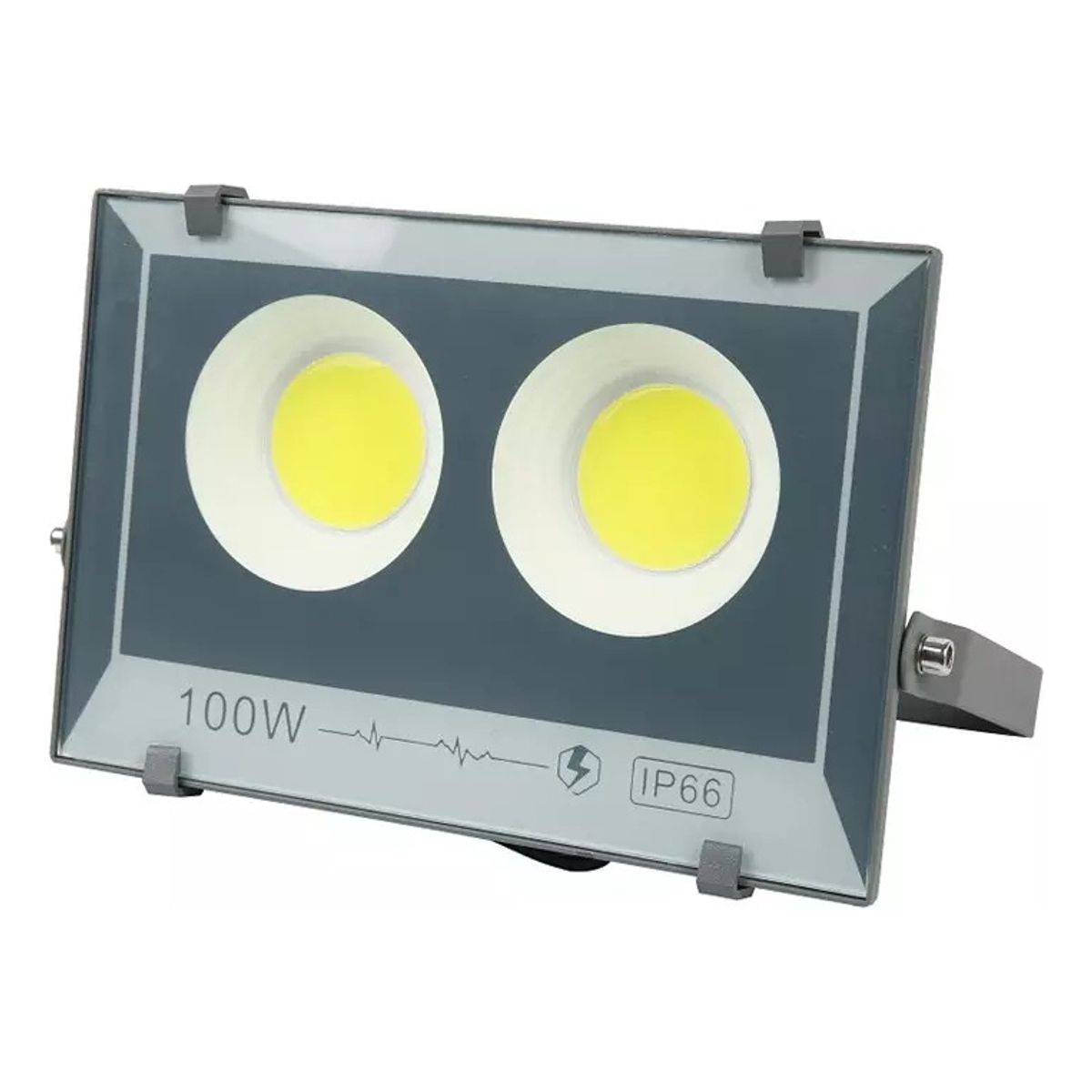 GENERICO - Foco Led Plano Reflector Multiled 100w Exterior Carcasa Gris Luz Blanca IP66 Marca Betensh