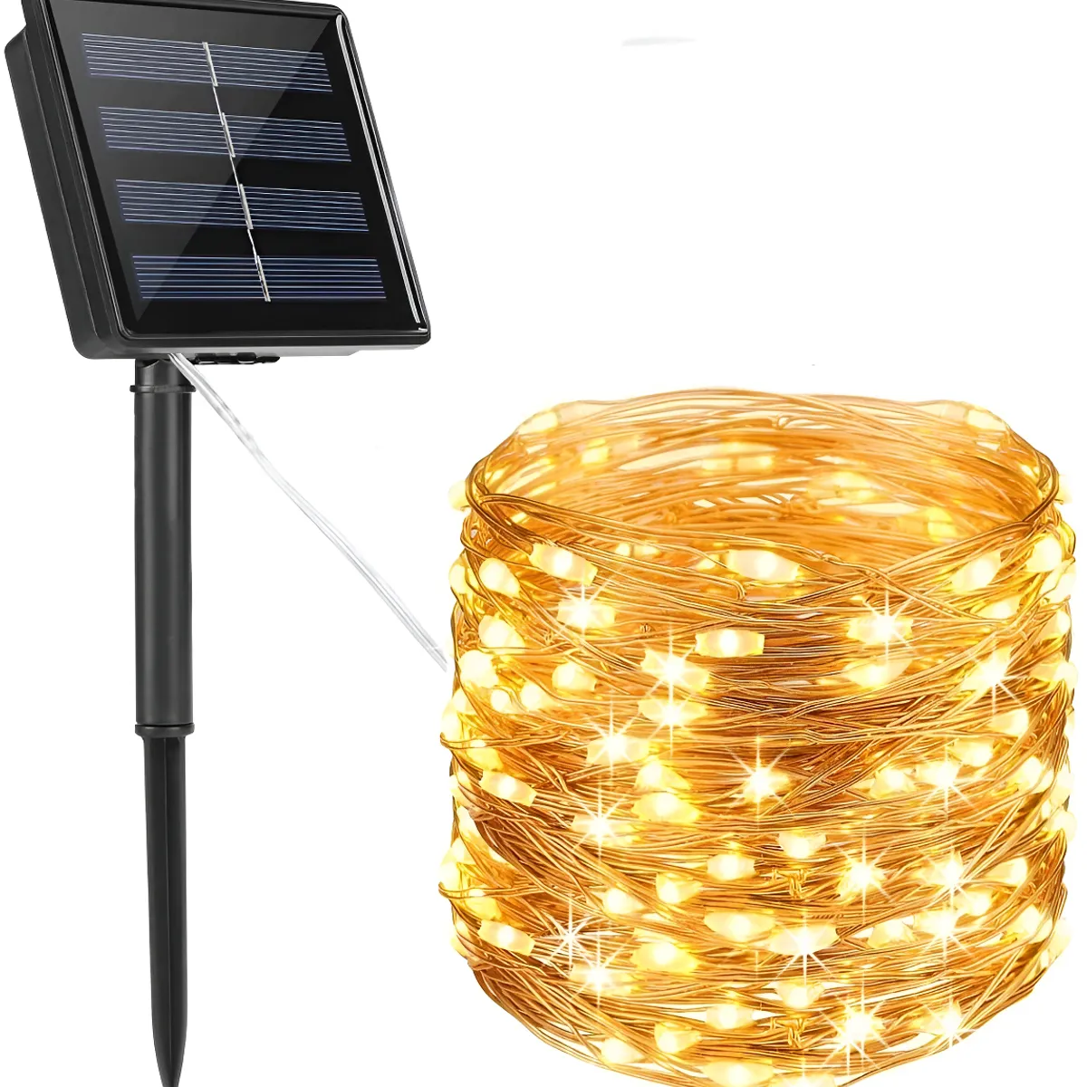 GENERICO - Lámpara Solar Luces Tira Led Al Aire 22 Mts 200 Led Navidad Luz Cálido-263015 C68