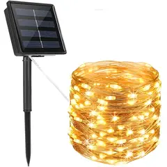 GENERICO - Lámpara Solar Luces Tira Led Al Aire 22 Mts 200 Led Navidad Luz Cálido-263015 C68
