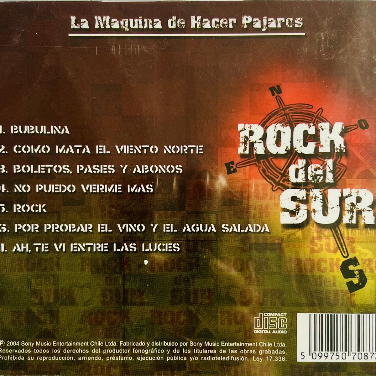 GENERICO - LA MAQUINA DE HACER PAJAROS - ROCK DEL SUR  CD