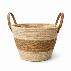 FLIPEREX - Canasto Cesta Yute Almacenamiento Organizadora Beige Asas