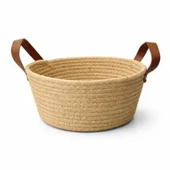 FLIPEREX - Cesta Canasto Organizador Yute Almacenamiento Beige Asas