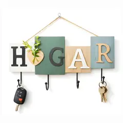 FLIPEREX - Porta Llaves Organizador Perchero De Pared De Madera Hogar