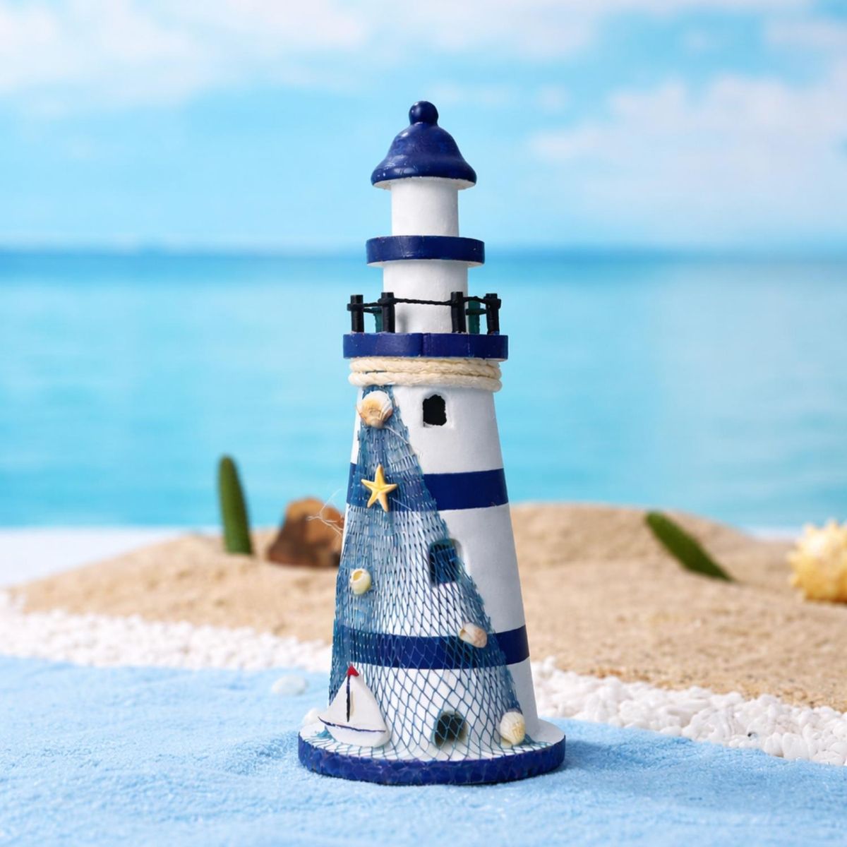 FLIPEREX - Faro Figura Decorativa Adorno Estatua De Madera Náutica