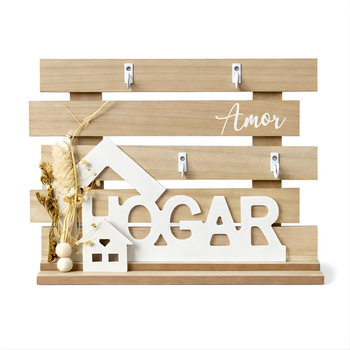 FLIPEREX - Porta Llaves Pared Madera Organizador Perchero Colgador