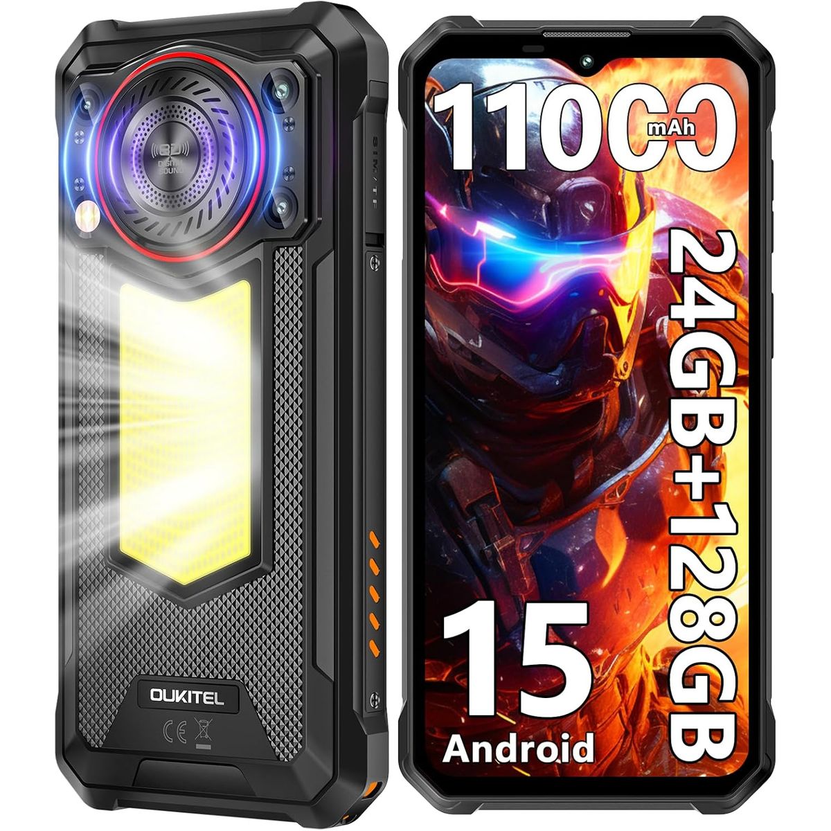 OUKITEL - OUKITEL WP53 Celular 24GB+128GB 11000mAh Android 15 Smartphone