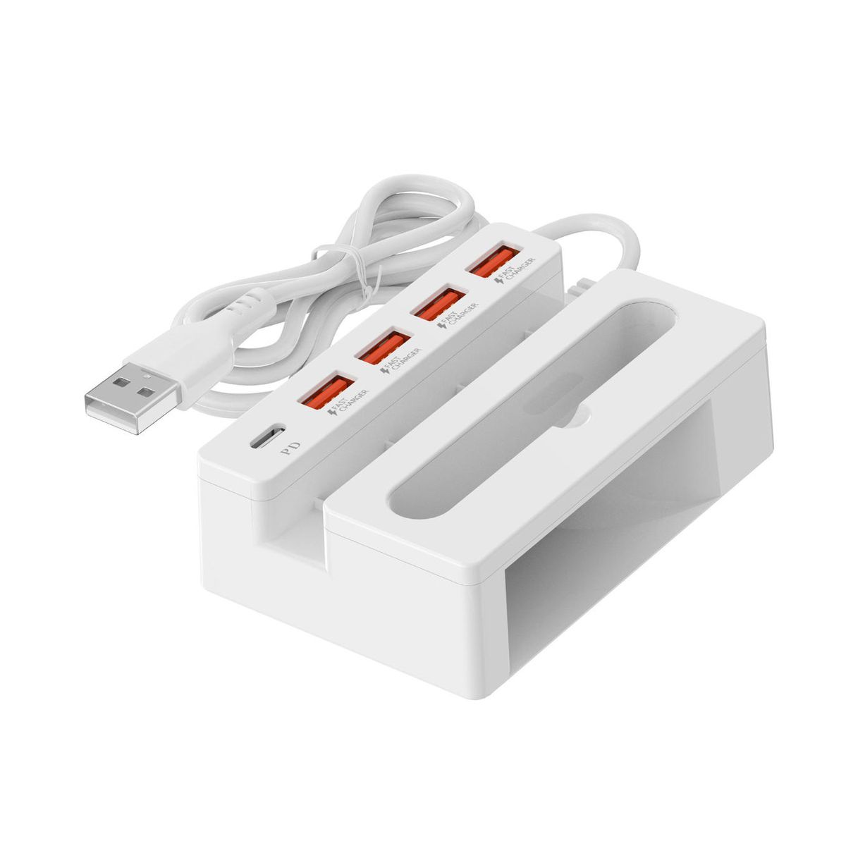 GENERICO - Hub USB 5 en 1 con Soporte y Altavoz - Expansor de Puertos USB 2.0