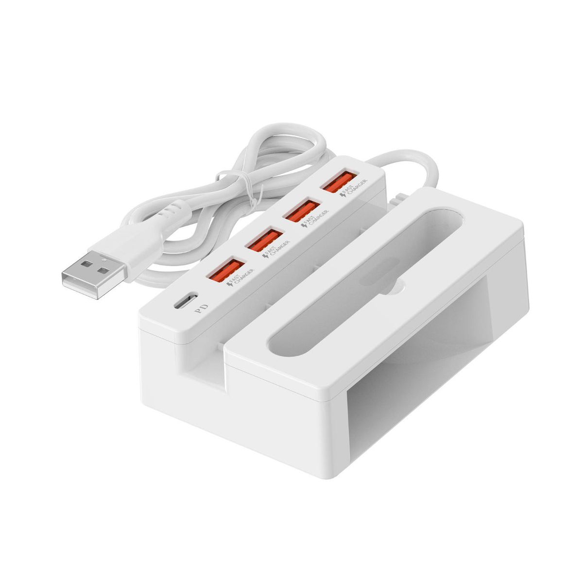 GENERICO - Hub USB 5 en 1 con Soporte y Altavoz - Expansor de Puertos USB 2.0