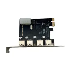 GENERICO - Tarjeta Expansora PCIe a USB 3.0 4 Puertos Transmisión de Gran Capacidad