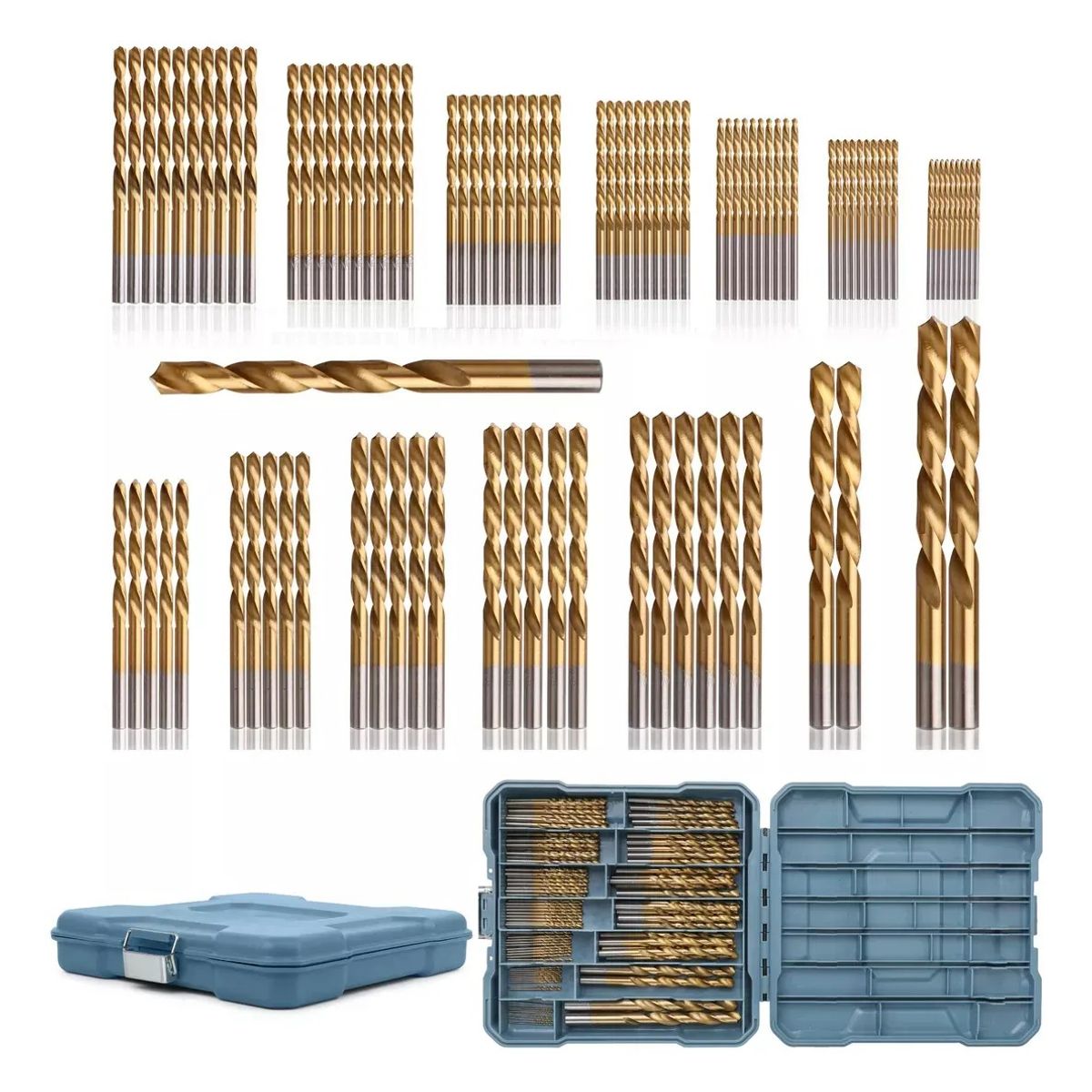 GENERICO - Hi-Spec Juego de Brocas HSS 99 Piezas SAE 1/16-3/8 Metal Madera BELUG