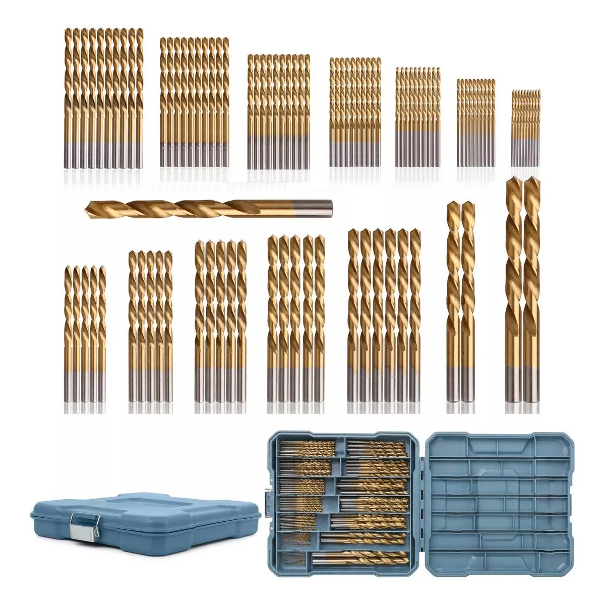 GENERICO - Hi-Spec Juego de Brocas HSS 99 Piezas SAE 1/16-3/8 Metal Madera BELUG