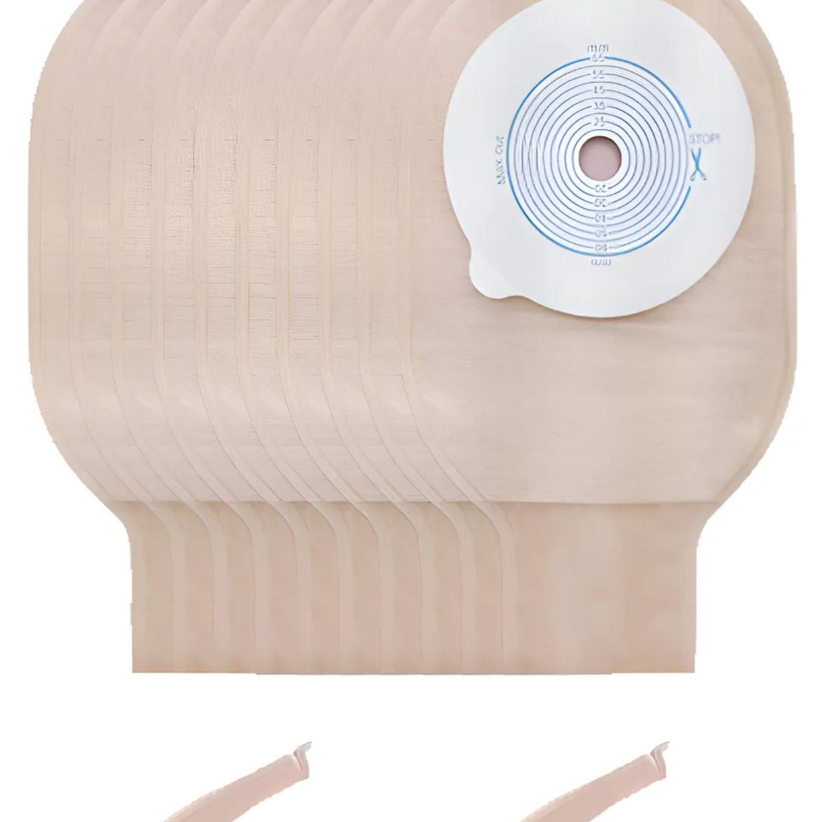 KINDA NICE - Pack 10 De Bolsas Colostomia Drenable Con Filtro Anti-olor Blanco