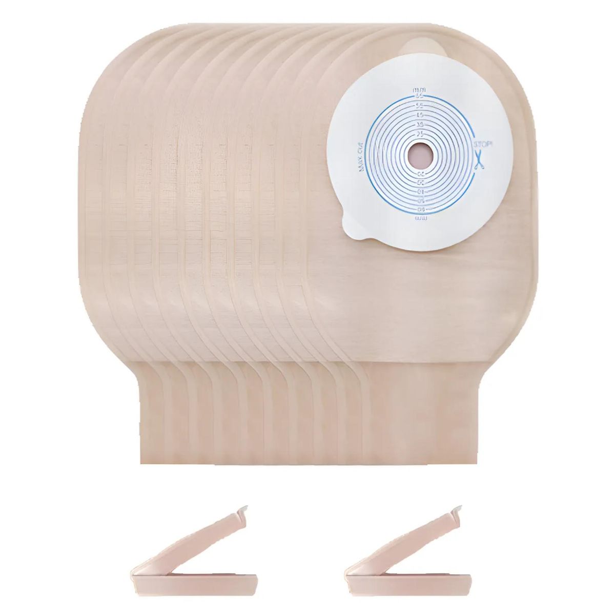 KINDA NICE - Pack 10 De Bolsas Colostomia Drenable Con Filtro Anti-olor Blanco