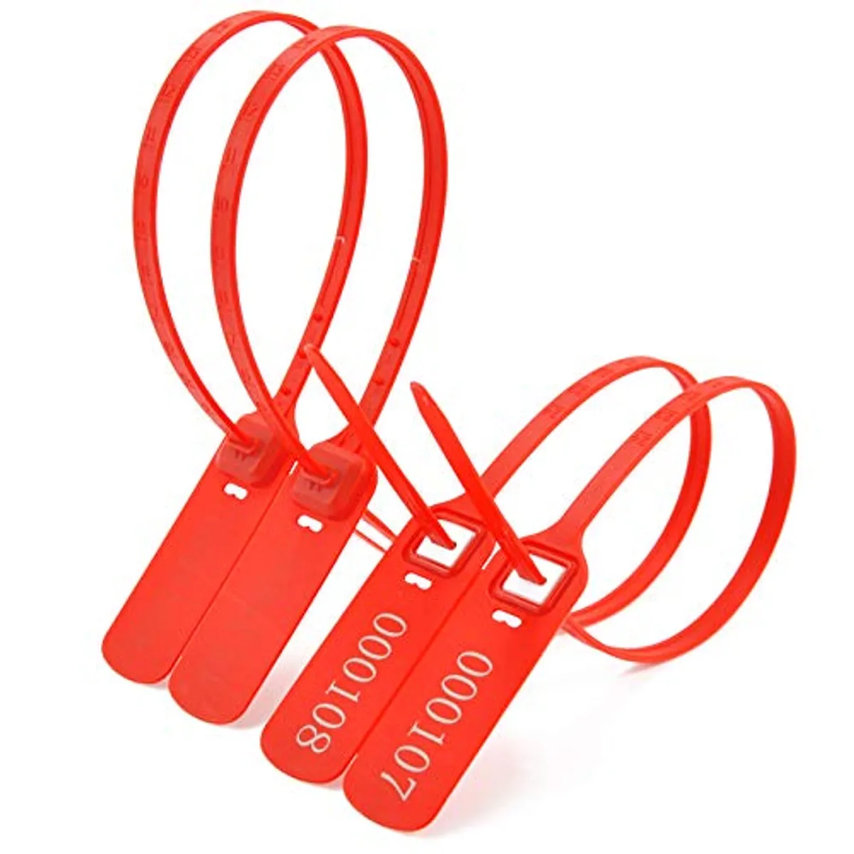 KUANGYE - Precinto Sello Seguridad 40cm Numerado 100 Unidades Rojo