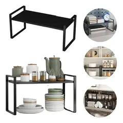 KUANGYE - Repisa Organizador De Cocina Extensible Para Mueble O Mesón