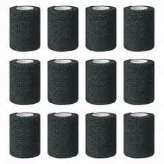 KINDA NICE - Pack 12 De Vendas Coban Para Deportivas 7.5 Cm X 4.5 Mts Negro