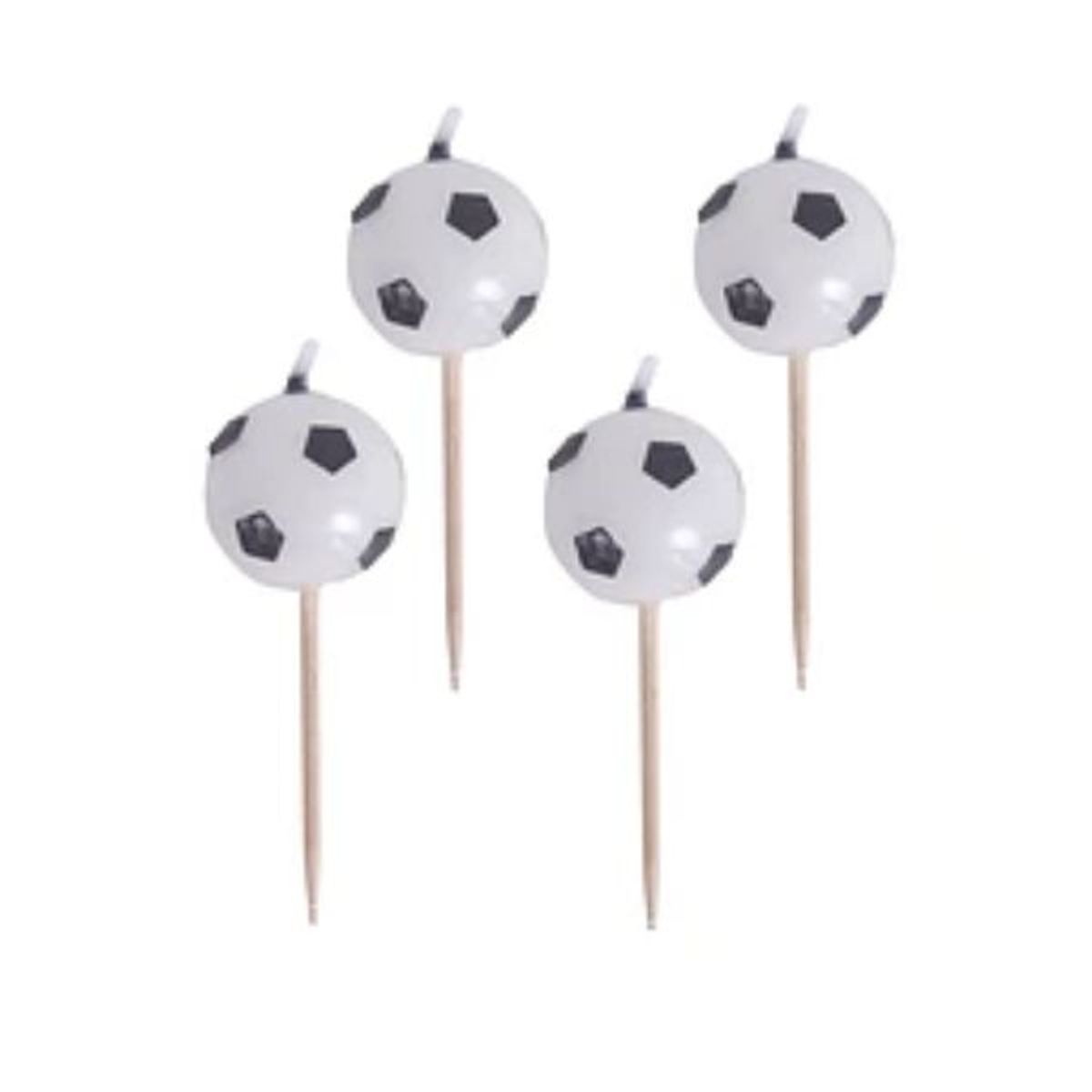 GENERICO - Velas balon de fútbol 4piezas 3x 3cm
