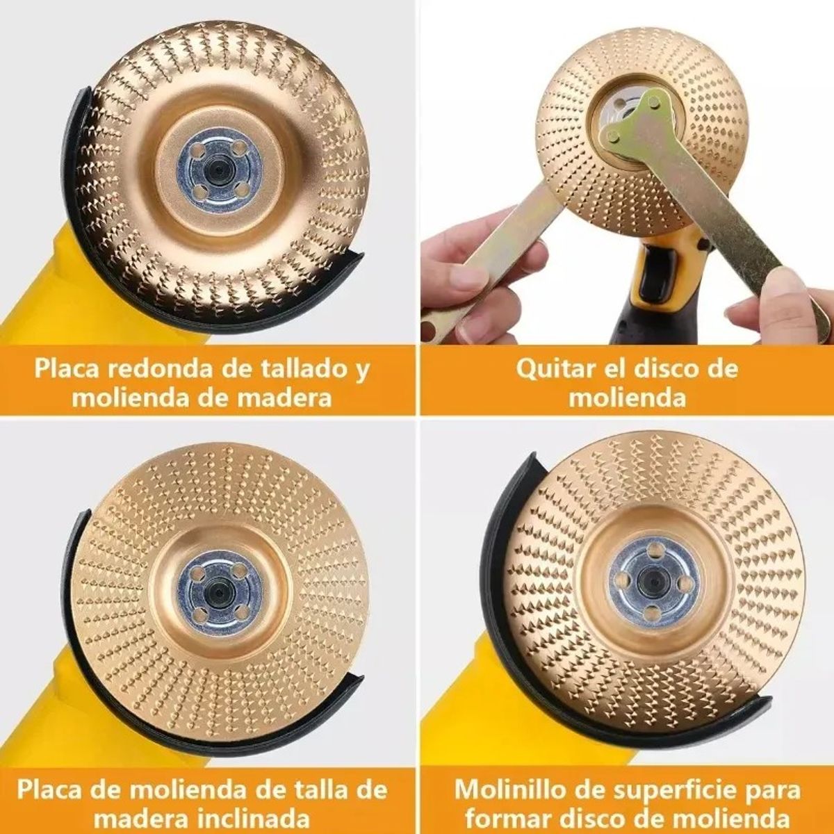 KUANGYE - 12pcs Disco Desgaste De Madera Estándar 16 Mm Lijado Esmeril Dorado