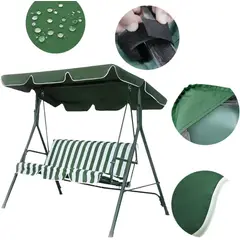 KUANGYE - Repuesto Toldo Extragrueso Columpio Terraza 164x114x15cm Toldo Verde