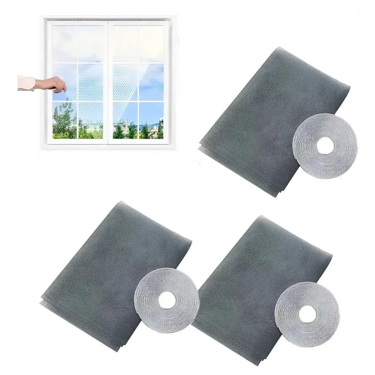 3pcs Malla Anti Mosquito Mosquitera Para Ventanas 150x200 Cm, marca KUANGYE - Foto Principal