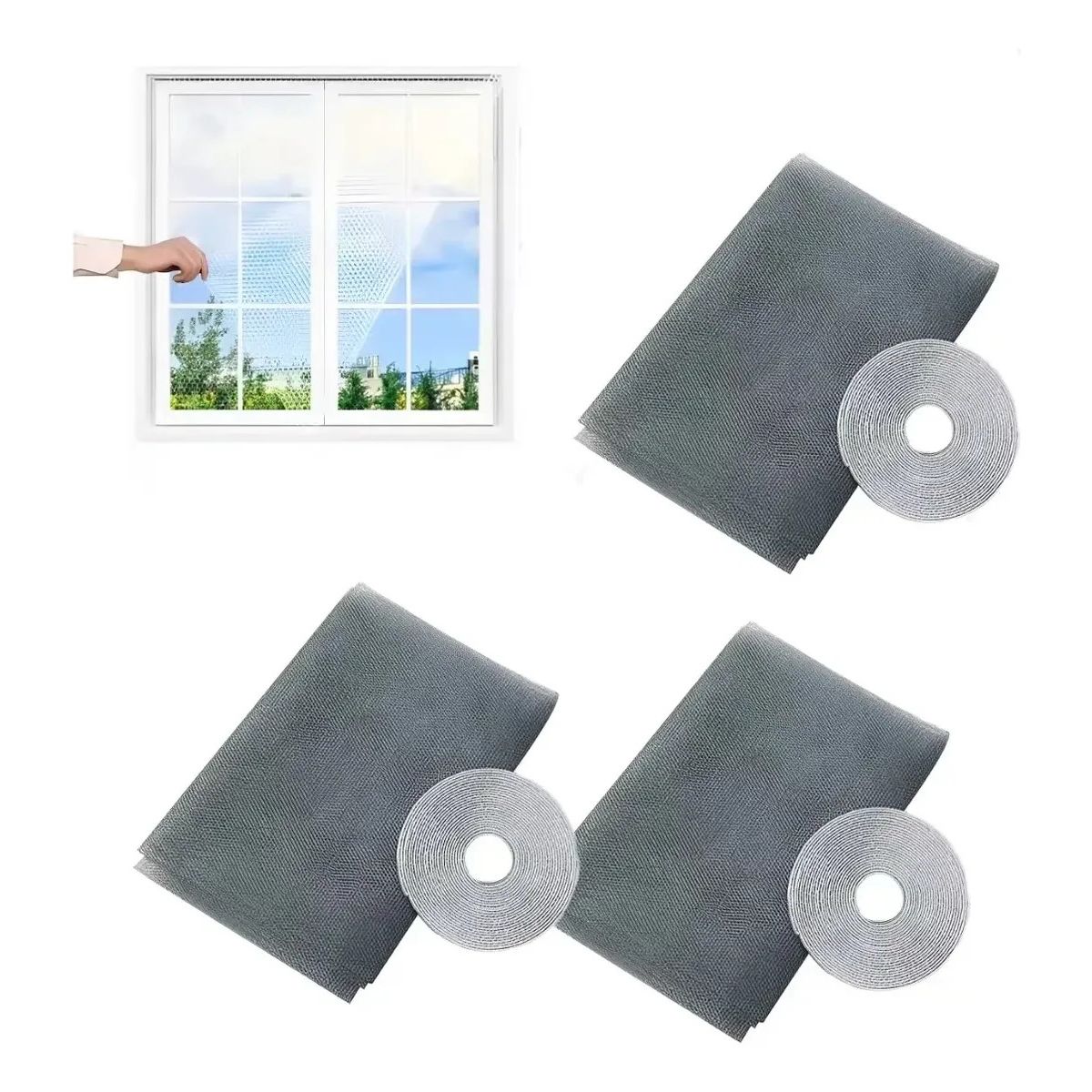 3pcs Malla Anti Mosquito Mosquitera Para Ventanas 150x200 Cm, marca KUANGYE - Foto Principal