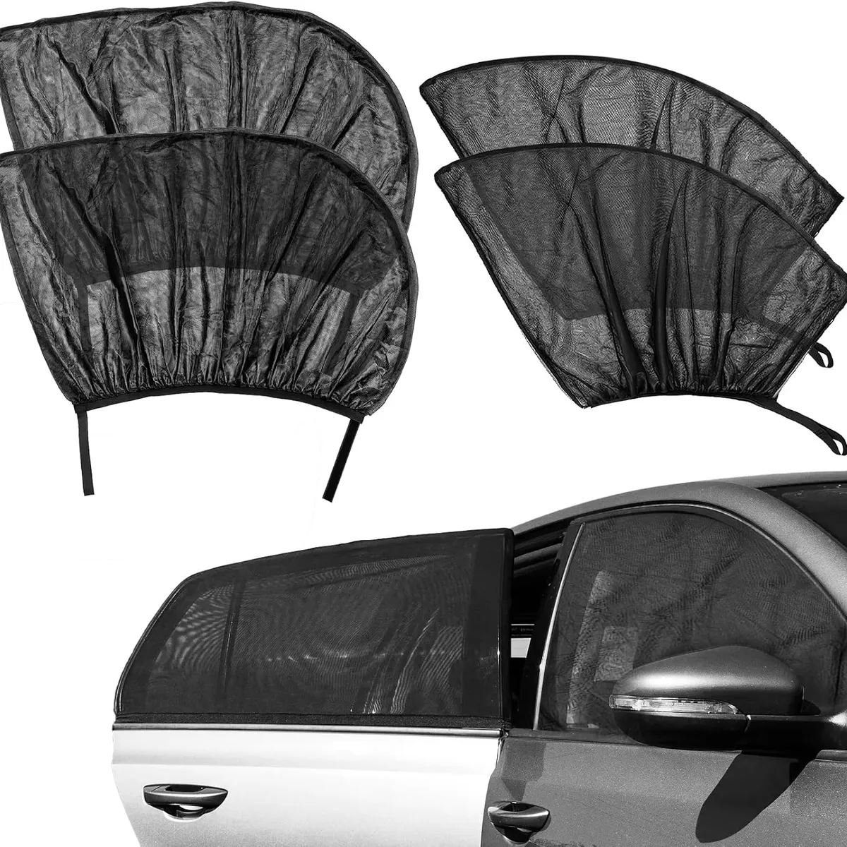 KUANGYE - 4 Lateral Ventana Cubre Sol Automotiv Cortains Parasol Coche