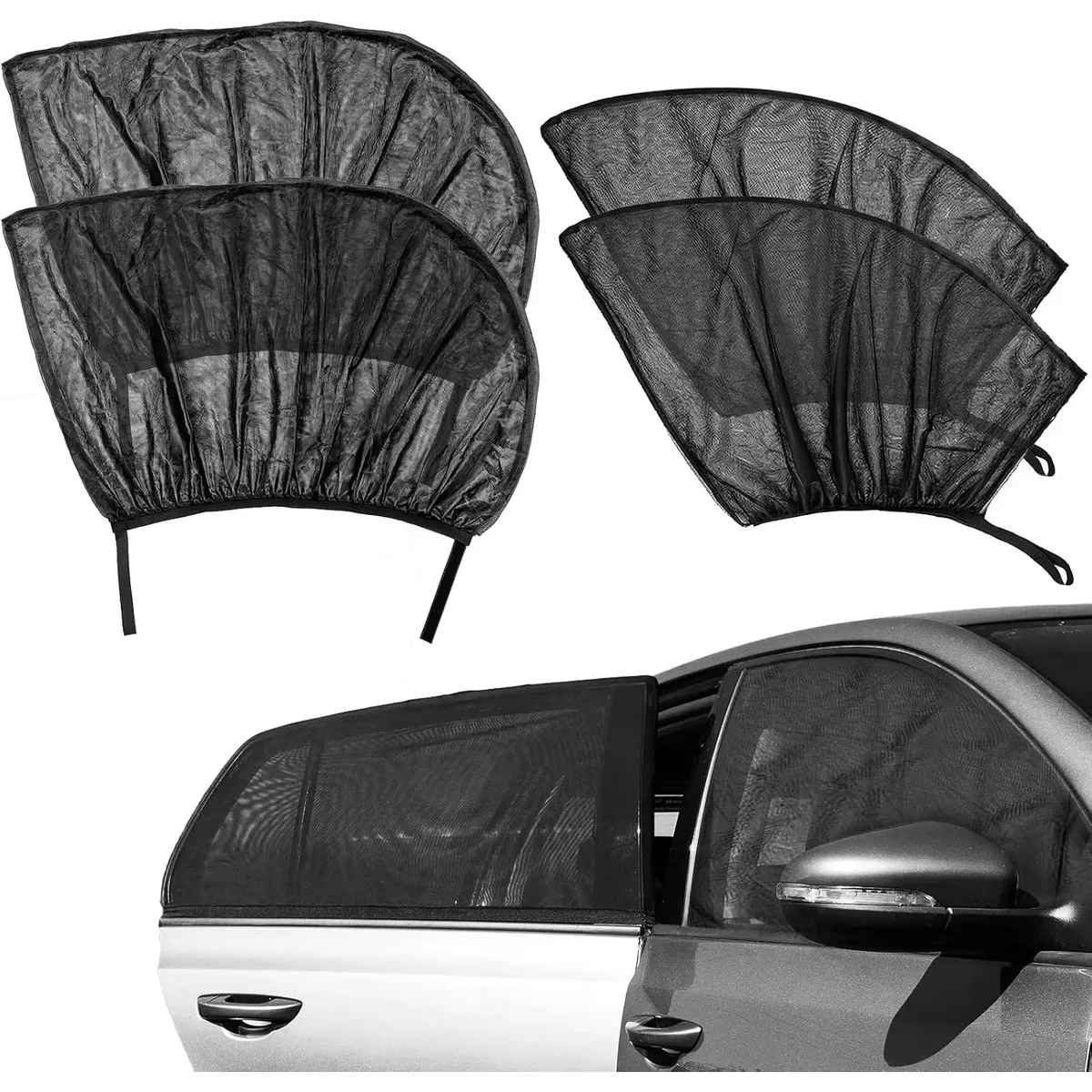 KUANGYE - 4 Lateral Ventana Cubre Sol Automotiv Cortains Parasol Coche