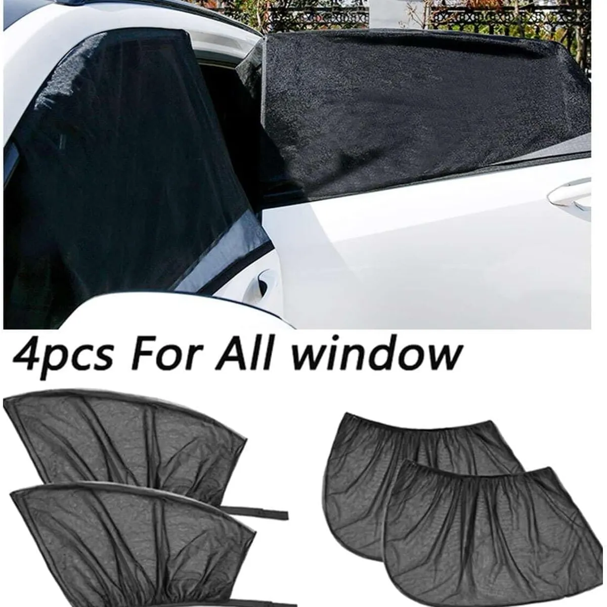 KUANGYE - 4 Lateral Ventana Cubre Sol Automotiv Cortains Parasol Coche