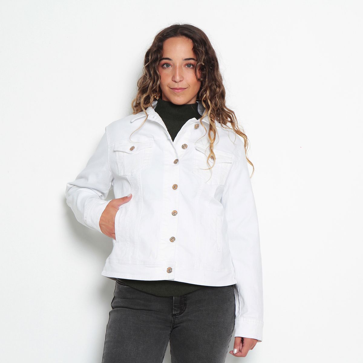 WADOS - CHAQUETA DENIM CLASICA PRETINA BASICA