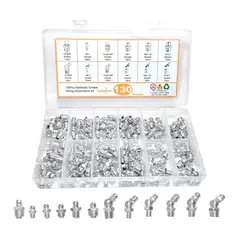 ESHOPANGIE - 130pcs Surtido De Boquillas Graseras Hidráulicas Engrase