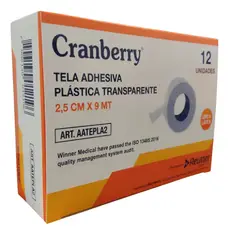 CRANBERRY - Tela Adhesiva Plastica Transparente 2,5cm Pack 12