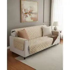 GENERICO - Set de Cubre sillon con bolsas diseño reversible 3 cuerpos