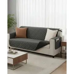 GENERICO - Set de Cubre sillon con bolsas diseño reversible 3 cuerpos