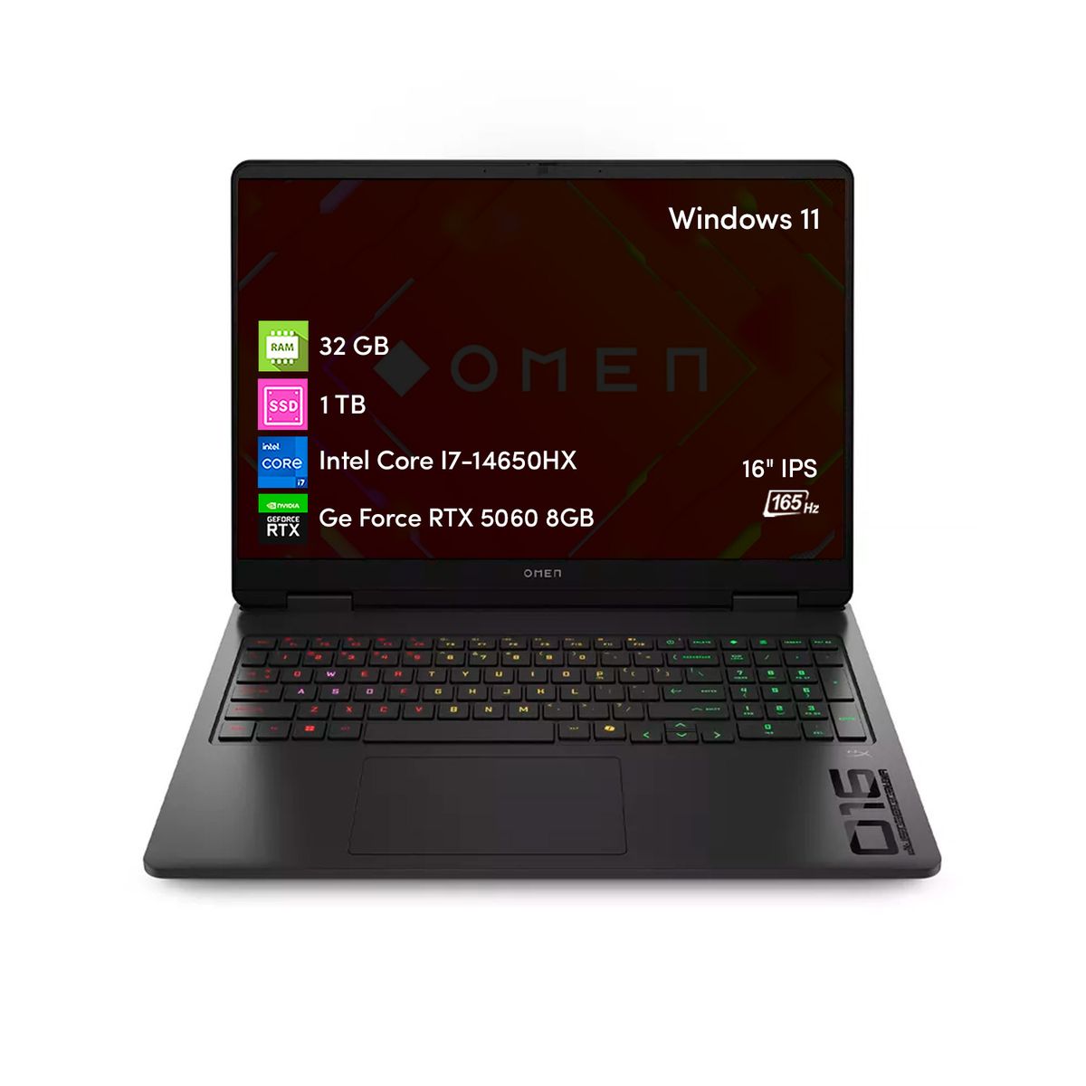 HP - Notebook Gamer HP Omen Intel i7 32GB 1TB SSD RTX5060 16 2K 165hz W11